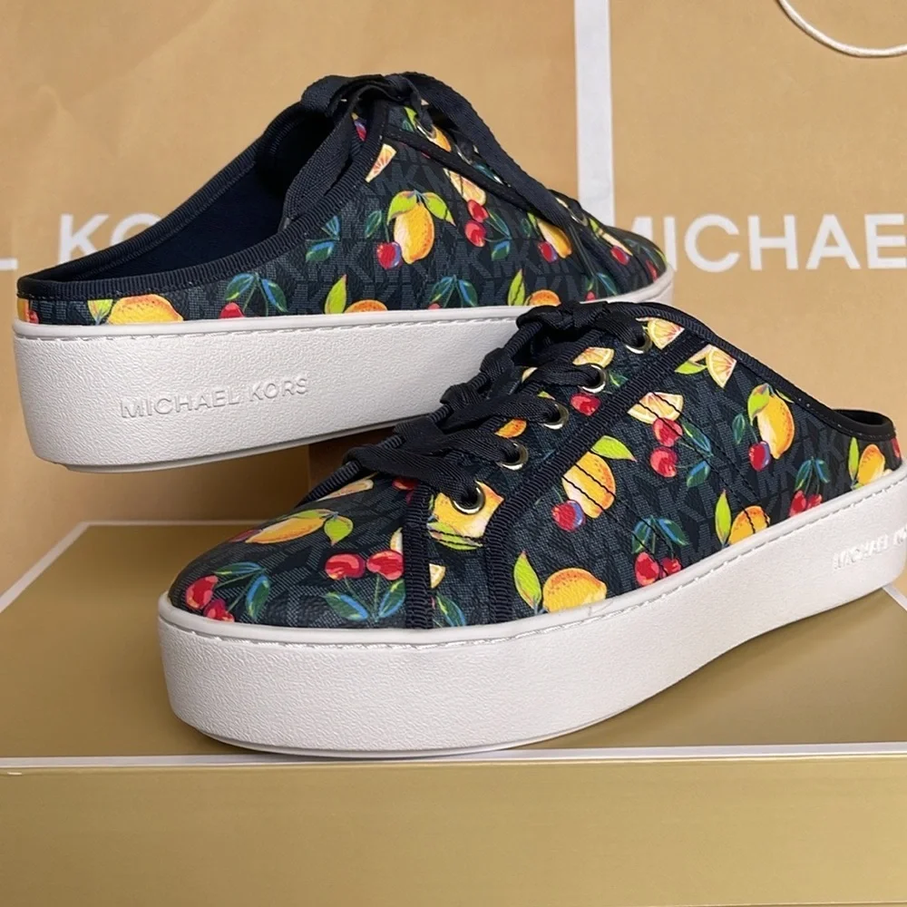 Michael Kors POPPY SLIDE SNEAKERS  FRUIT PAINT MK SIG SM 49T4POFP1Q Platforms